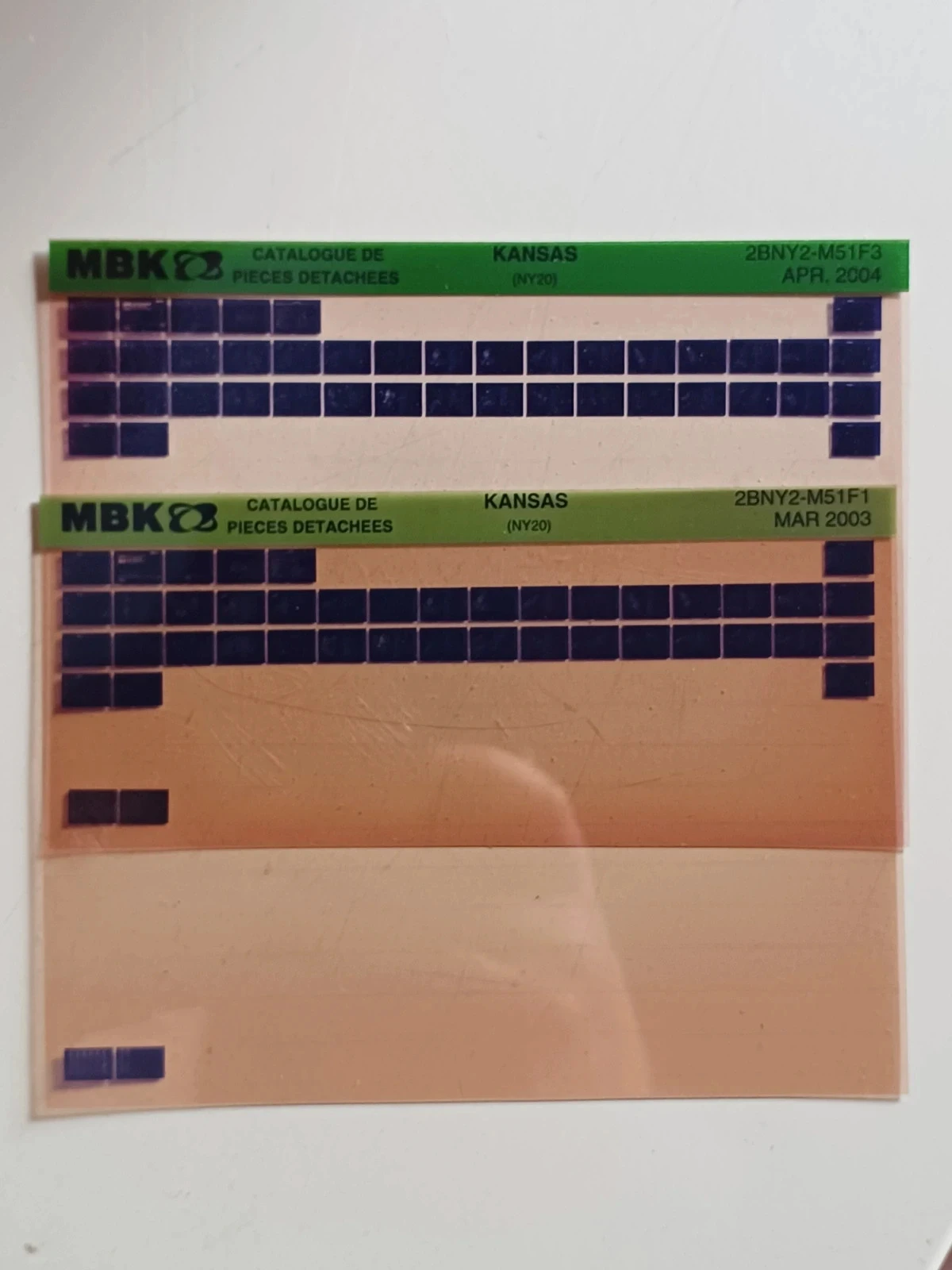Lot de 2 microfiches MBK kansas
